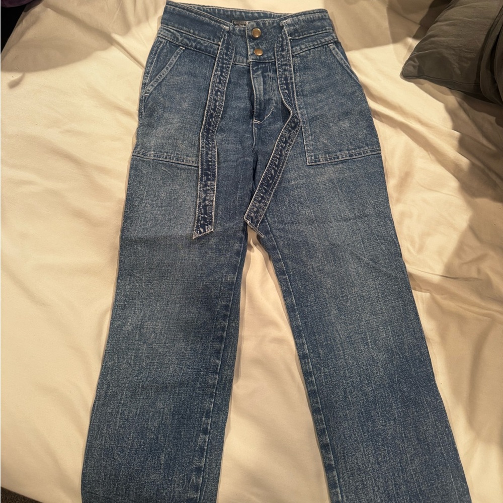 High waisted Abercrombie jeans with waist tie